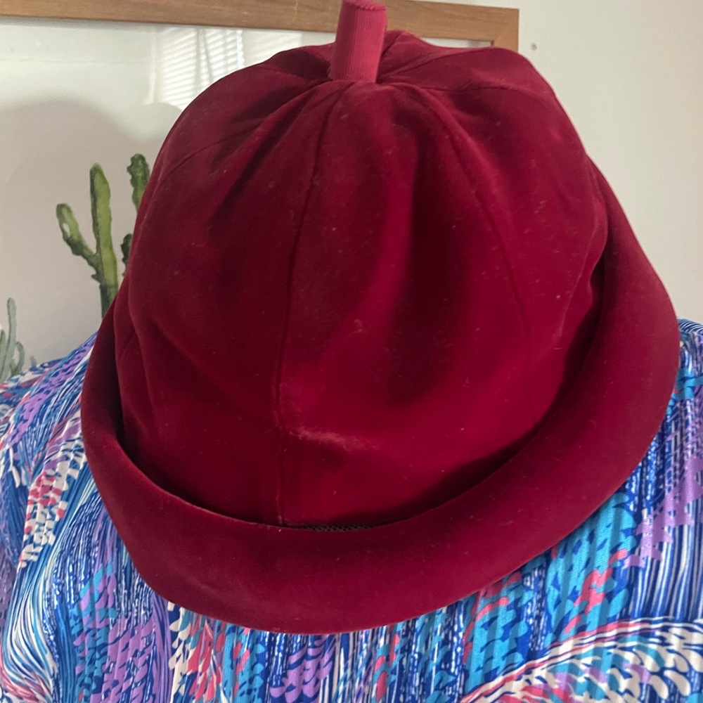 Vintage Mr. John Classic Burgundy Velvet Hat Pleated Crown New York